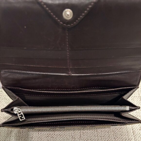 Fendi Zucca Coated Canvas Trifold Long Wallet - Picture 10 of 11
